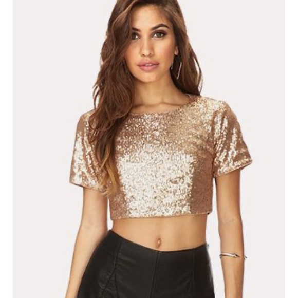 forever 21 sequin crop top